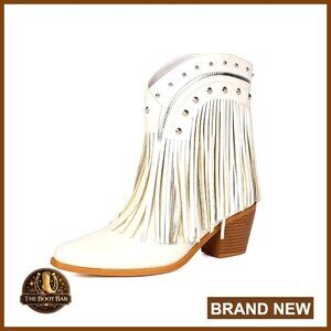 Women's Western Ankle Booties with Fringe Tassels, Polyurethane